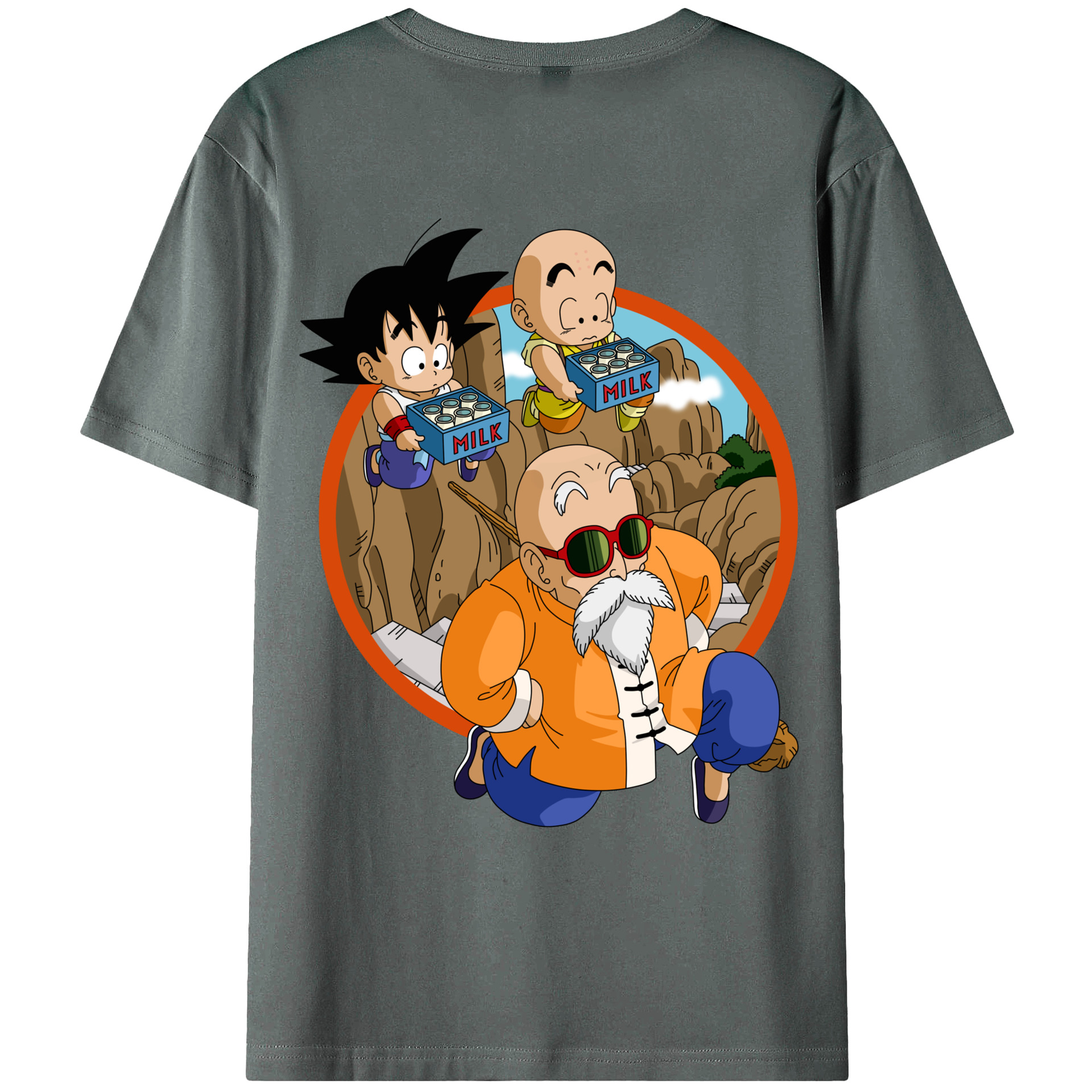 （画像用） ドラゴンボール 亀仙人（かめせんにん） DRAGON BALL Master Roshi Kame Sennin 綿100％ メンズ半袖Tシャツ（バックプリント） 通気性
